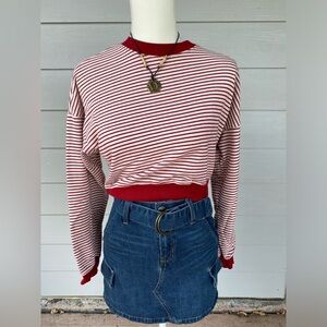 Cropped Forever 21 red and white striped sweater